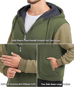 Sweat-shirt à capuche en polaire pour homme, veste à capuche épaisse, hiver chaud, décontracté, imprimé numérique uni, sweat-shirt de sport - Product Image 3