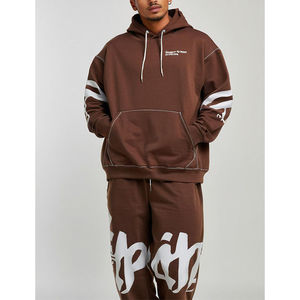 Conjunto Deportivo de Invierno para Hombre, 100% Algodón de Alta Calidad, Tejido, Talla Grande, con Capucha, Bolsillo Canguro, Secado Rápido, Estilo Vintage - Product Image 2