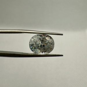เพทายเจียระไนเป็นรูปไข่คริสตัลธรรมชาติ5.59cts ไม่มีสี10.9x8.7x6.2มม. สำหรับการทำเครื่องประดับ - Product Image 1