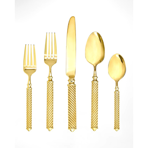 Juego de cubiertos de lujo de acero inoxidable de alta venta hecho en India Chapado en plata con mango de madera para uso diario y bodas - Product Image 4