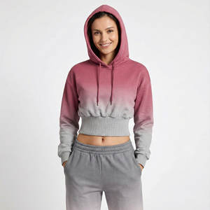 Sudadera Corta con Capucha para Mujer, Estilo Urbano, Cintura Alta, Dobladillo Acanalado, Hombros Caídos, Colores y Logotipo Personalizables - Product Image 1