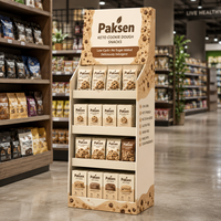 Étagère de présentation en papier pour biscuits sans sucre Keto, aliments sains, présentoir promotionnel en carton ondulé
