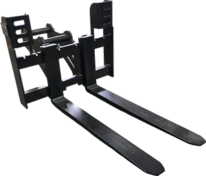 Attache de fourche d'excavatrice haute résistance II, dents de fourche réglables pour la manipulation polyvalente des matériaux de construction - Product Image 1