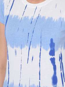 เสื้อยืดผู้หญิง แขนสั้น คอกลม สีฟ้า สำหรับฤดูร้อน ผ้าเจอร์ซีย์ ระบายอากาศ แห้งเร็ว รีไซเคิล ลายพิมพ์เรียบง่าย - Product Image 3