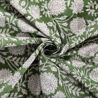 Tela de Algodón 100% Orgánica, Tejida a Mano, con Estampado Floral Indio, de 44'' / 111cm, para Vestidos, Fundas y Bolsos para Niños y Niñas, Venta al Por Mayor