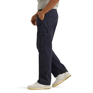 กางเกงผู้ชายกางเกงคาร์โก้สีดำขากว้างแบบสั่งทำกางเกงสตรีทแวร์กางเกงยีนส์ผ้าฝ้ายสไตล์สตรีทแบบหลายกระเป๋า - Product Image 4