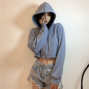 Sweat à capuche demi-fermeture éclair de haute qualité pour femmes Design à la mode en relief 3D Logo personnalisé et couleur Taille XS - Product Image 4