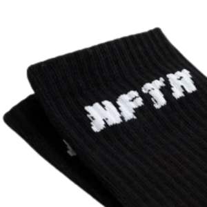 Chaussettes de sport pour hommes, noires, lot de 2 paires, mélange de coton, côtelées, avec logo brodé, ajustement confortable - Product Image 6