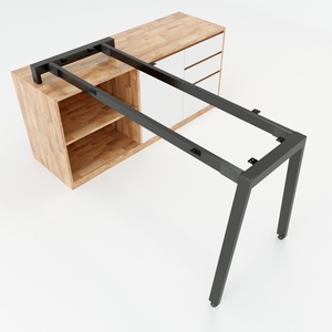 Escritorio Ejecutivo de Estilo Industrial con Gabinete Metálico y Diseño en Forma de A - Product Image 1