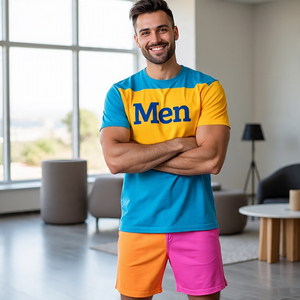 Camiseta de sublimación de gran tamaño, conjuntos de pantalones cortos para hombres, deportes, correr, trotar, conjuntos de estampado gráfico, conjuntos de pantalones cortos con estampado de secado rápido para hombres - Product Image 4