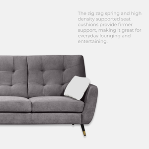 Canapé minimaliste 2 + 3 places en tissu écologique rembourré en mousse haute densité avec cadre en bois massif à ressort en zig-zag pour la maison et le salon - Product Image 5