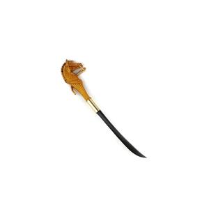 Elegante Calzador de Zapatos de Madera Negra de Lujo con Acabado Pulido de Metal Dorado en Forma de Cara de Caballo, Diseño Ergonómico de la India - Product Image 3