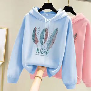 เสื้อสเวตเตอร์แบบสวมหัวมีฮู้ดแขนยาวแบบลำลองสำหรับผู้หญิงเสื้อสเวตเชิ้ตแบบสวมหัวมีเชือกรูดทันสมัยสำหรับฤดูใบไม้ผลิและฤดูใบไม้ร่วงฤดูหนาวขายส่งโรงงานบังคลาเทศ - Product Image 4