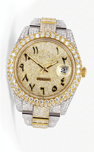 Reloj de material de acero inoxidable con tachuelas de diamantes de moissanita de alta calidad Iced Out VVS Clarity con esfera redonda de indio - Product Image 6