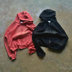 Customized <b>Men's</b> Oversized <b>Hoodie</b> Street Wear Sweatshirt with <b>Zipper</b> Pockets 100% Cotton Fleece Hip Hop Style - Product Image 4