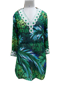 ผ้าคลุมบิกินี่แบบปักลาย2ชิ้น,เสื้อคลุมผ้าน้ำหนักเบาทันสมัย Ups - Product Image 2