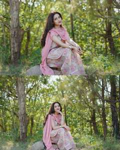 Salwar Kameez indien de créateur, style Bollywood pakistanais, pour mariage, sans plis, en chiffon de géorgette - Product Image 2