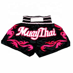 Shorts de combat Muay Thai et Kick Boxing pour hommes, taille élastique, mi-longueur, décontractés, en polyester et coton, haute qualité - Product Image 2