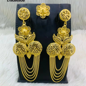 ต่างหูยาวแฟชั่นไม่เหมือนใครดีไซน์อินเทรนด์เครื่องประดับทอง18K หนึ่งกรัมสำหรับผู้หญิงดีไซน์ออนไลน์เท่านั้น - Product Image 1