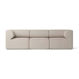 Contemporary 3-Seater Eave Square Fabric <b>Sofa</b> Upholstered with Extendable Feature for Home Living Room Furniture - Product Image 1