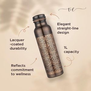 Bouteille d'eau écologique en cuivre, design classique, portable, pour les voyages, avec couvercles inclus - Product Image 2