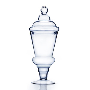 Jarrón de Vidrio de 16 Pulgadas con Base, Hecho a Mano, Moderno, con Tapa, para Decoración y Vajilla de Fiesta, Juego de 6 Piezas WGV VAP0612-CS - Product Image 1
