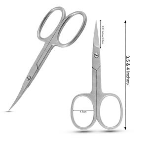 Tijeras de Manicura de Acero Inoxidable con Hojas Rectas Puntiagudas y Punta Afilada, Hechas a Mano, para Cutículas y Uso Facial Preciso - Product Image 1