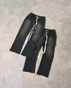Ensemble de survêtement homme en molleton de coton épais respirant, coupe oversize à épaules tombantes, avec sweat à capuche et pantalon baggy délavé à la pierre pour l'hiver - Product Image 6