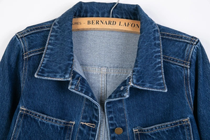 Vestes en jean pour femmes Printemps Automne Manches longues Poches Manteau mi-long en jean 2024 Mode All Matched Outerwear - Product Image 5