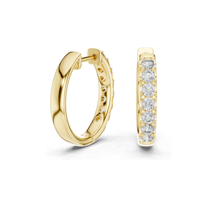 Boucles d'oreilles créoles en diamant de laboratoire 0,7 CT pour femmes, clarté VVS-VS EF, or 18 carats, 14 carats, 10 carats et argent 925, or rose, or jaune, or blanc - Product Image 6