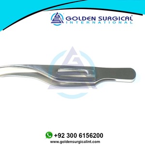 Instrument ophtalmique Doyen Colibri Forceps très délicat 1x2 dents, tiges extrêmement minces de 0.12mm pointes courtes avec plate-forme de fixation - Product Image 2