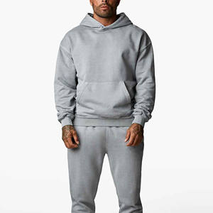 Sudaderas deportivas de lana sólida para hombre, sudaderas con capucha, sudaderas transpirables de poliéster y algodón con estampado liso, sudaderas con capucha antiretráctiles - Product Image 3