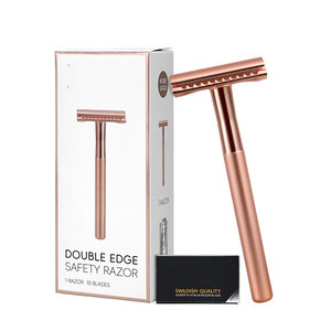 Navaja de Acero Inoxidable, Doble Hoja Resistente, Diseño Clásico de Plástico/Madera, Herramienta Esencial de Larga Duración para Uso Facial/Corporal en Barberías - Product Image 5