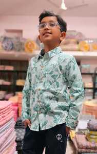 OEM garçons pur coton poche sur le devant col chemise confortable décontracté enfants formel mariage anniversaire pique-niques en gros Inde - Product Image 2