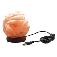 Lampe de sel de l'Himalaya en forme de fleur, dernière collection 2025, écologique, fabriquée à la main, lampe de bureau avec un savoir-faire de haute qualité