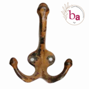 ที่แขวนเสื้อโค้ทติดผนังสามง่ามสีน้ำตาลมีคุณภาพสูงที่แขวนพวงกุญแจเหล็กหล่อราคาถูกมาก - Product Image 1