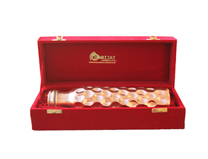 Metal Pure Copper Jointfree Water Bottle Handmade Leak Proof Copper Vessel for Travel <b>Gift</b> Packed <b>Red</b> Colored Velvet <b>Box</b> - Product Image 3