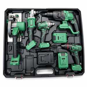 Set di Utensili Elettrici Industriali Senza Fili: Smerigliatrice Angolare Brushless, Martello Rotativo, Avvitatore a Impulsi, Trapano Avvitatore con Caricabatterie e Valigetta - Product Image 3