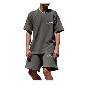 Ensemble de shorts d'été pour hommes de marque Short en maille deux pièces de grande taille et T-Shirt motif écossais respirant - Product Image 6