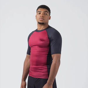 Double Panneau O-Neck Short Sleeve Rash Guard MMA T-Shirts Quick Dry Surfing Swimming Cycling Wear Rash Guards T Shirt Male - Product Image 2