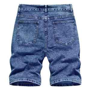 กางเกงขาสั้นผ้ายีนส์สีทึบของผู้ชายกางเกงขาสั้นผ้ายีนส์ทรงถุงเอวกลางแบบทางการน่ารักใส่โลโก้ได้ตามต้องการ - Product Image 5