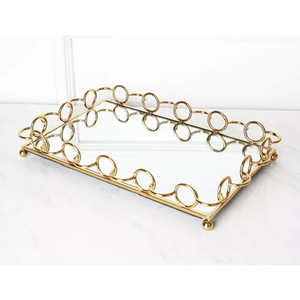 Nouvel arrivage Plateau de décoration de table pour fête de mariage Plateau de service en métal de finition plaqué argent au prix de gros pour l'exportation - Product Image 5