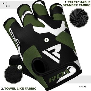 Unisex Premium Quality Half <b>Finger</b> Fitness Gloves Non-Slip Lightweight Adjustable Wrist <b>Strap</b> Quick Dry Leather Customized Logo - Product Image 5