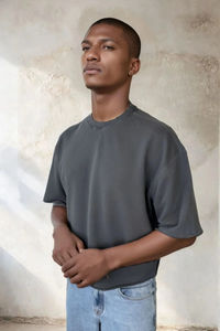 2025 Boxy Fit <b>Men's</b> <b>T</b>-<b>shirts</b> Custom <b>Men</b> French Terry <b>T</b> <b>Shirt</b> 100% Organic Cotton 300 GSM <b>Heavyweight</b> Oversized <b>T</b> <b>Shirt</b> - Product Image 3