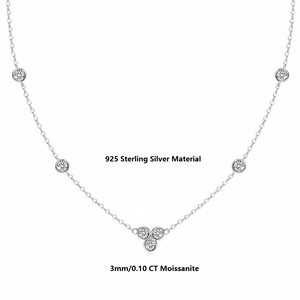 Collier ras de cou en argent sterling 925 de haute qualité, serti de moissanite VVS1 de 3 mm, tendance, pendentif multi-couleurs - Product Image 6