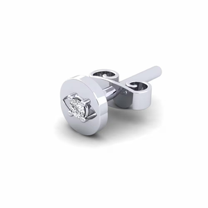 Pendiente de tuerca de diamante cultivado en laboratorio de corte redondo de plata 925 para hombre, diseño minimalista clásico para boda o fiesta - Product Image 1