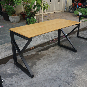 BFKB005-KBamboo โต๊ะทำงาน 140x70 ซม. พร้อมขาไม้ประกอบสำเร็จ - Product Image 3