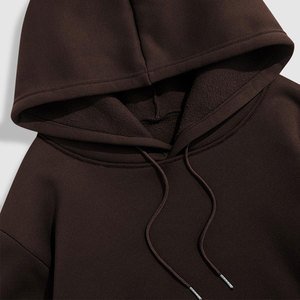 Personnalisé de haute qualité marron délavé pull uni sweats à capuche vierges manches longues épaule tombante sweats à capuche surdimensionnés - Product Image 3