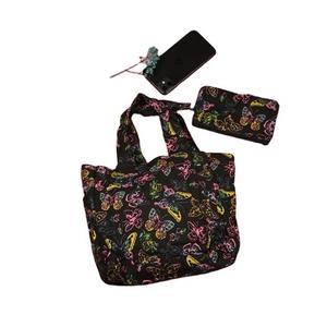 Sacs à bandoulière en toile de coton, fourre-tout de plage, poignée en corde, sac à provisions réutilisable en coton de couleur marine - Product Image 2