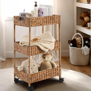 Venta al por mayor de jacinto de agua rústico, carro de almacenamiento rodante, ruedas de carro de almacenamiento tejidas de 3 niveles para baño, cocina, dormitorio de Vietnam - Product Image 4